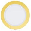 7.5" Premium Plastic White Plates with Thick Gold Trim - 10 count