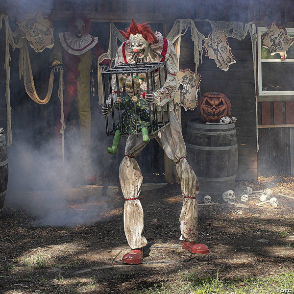 7 Ft Cagey the Clown Halloween Decoration