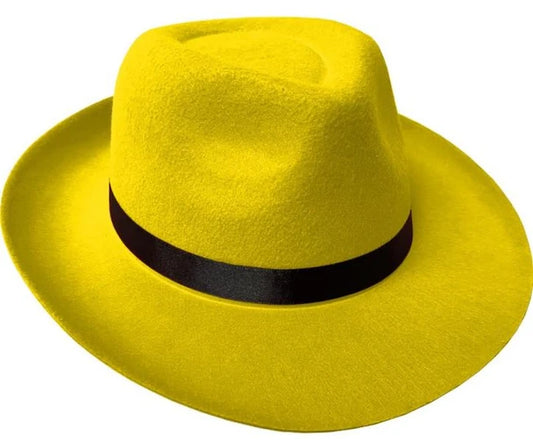 Adult's Yellow 20s Gangster Fedora Hat