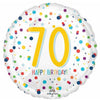 70th Birthday Confetti 18" Foil Balloon