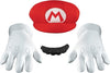 Adult Super Mario Accessory Kit, Includes Hat, Gloves and Self-Adhesive Moustache