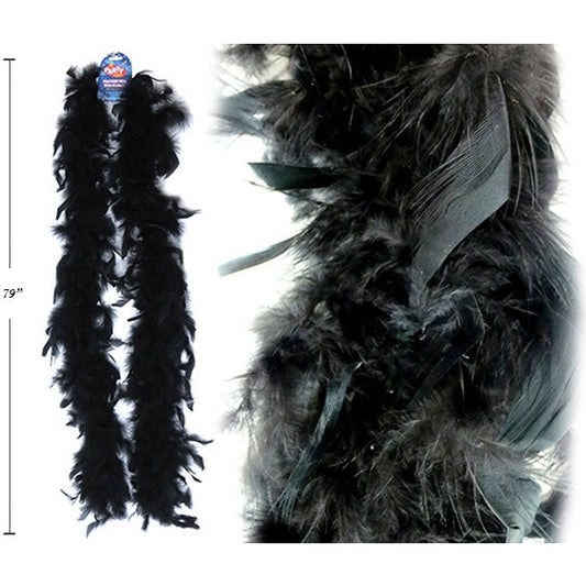 74in Black Feather Party Boa