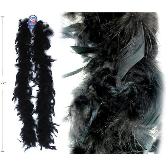 74in Black Feather Party Boa