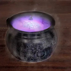 Misting Cauldron Halloween Decoration, 7" x 9"