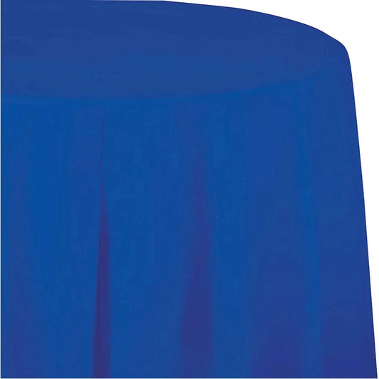 82" Round Plastic Cobalt Table Cover
