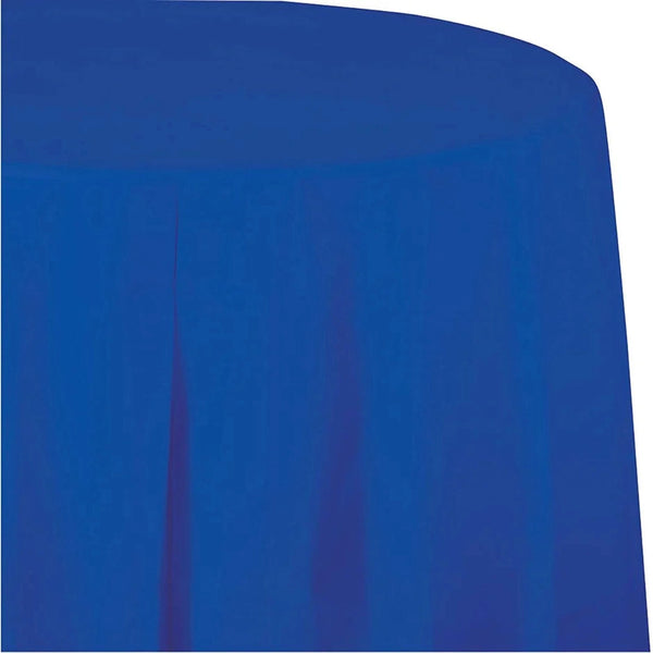 82" Round Plastic Cobalt Table Cover