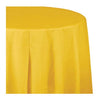 82" Round Plastic Yellow Table Cover