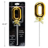 9" Gold Cake Topper with stem & ribbon #0