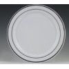 9" Premium Plastic Plates with Silver Trim - 50 count