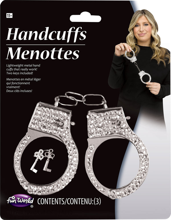 Rhinestone Handcuffs - Silver
