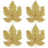 Glittered Fall Leaves, 7", Set of 4