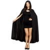 Long Black Hooded Cape Costume Accessory, 68"