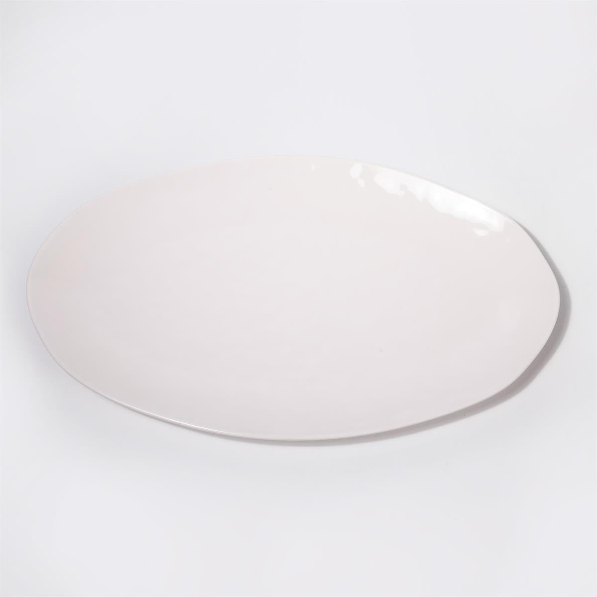 White Oval Melamine Plate, 18" x 11"