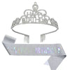Happy Birthday Silver Crown and Tiara Set