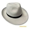 Adult White Gangster Fedora Hat