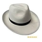 Adult White Gangster Fedora Hat