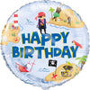 Ahoy Pirate Round Foil Balloon 18", Package - "Happy Birthday"