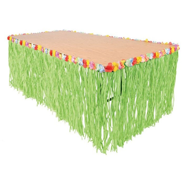 Artificial Grass Table Skirting for Luau or Tropical Party