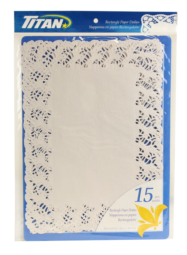 Rectangular Paper Doilies, 14.5", 15 Per Pack