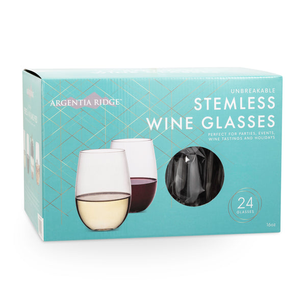 Argentia Ridge Stemless Wine Glass, 24 Pack