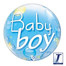 Baby Boy Bubble Balloon 22"