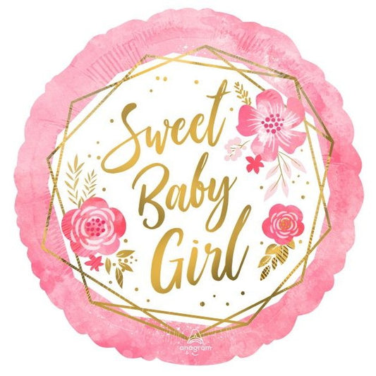 Baby Girl Foil 18" Round