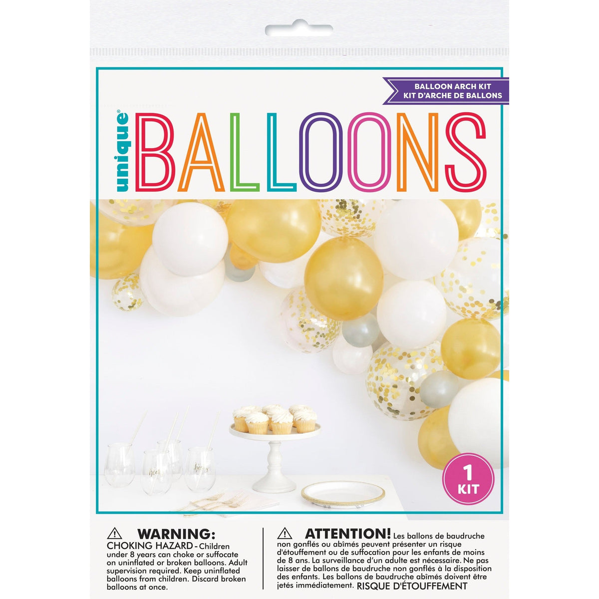 Balloon Arch Kit - Latex, Solid and Foil Confetti Filled, Assorted