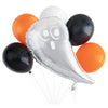 Balloon Bouquet - Foil and Latex, Silver / Orange / Black