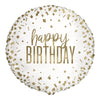 Balloon - Foil, Confetti Gold Birthday, Round, 18"