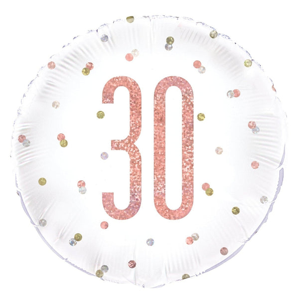 Balloon - Foil, Glitz Rose Gold, 30, Round, 18"