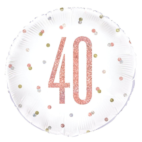 Balloon - Foil, Glitz Rose Gold, 40, Round, 18"