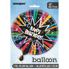 Balloon - Foil, Rainbow, Starburst "Happy Birthday", Round, 18"