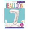 Silver Number Shaped Standing Foil Balloon 30" 7