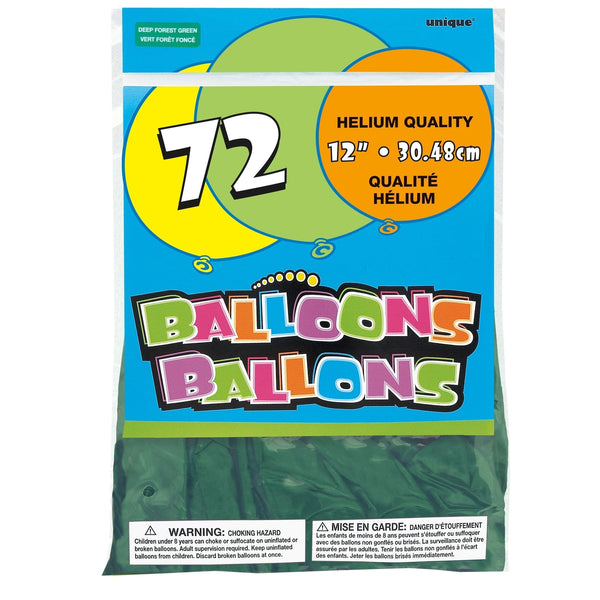 Balloon - Latex, Forest Green, 12", 72 Count