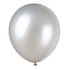 Balloon - Latex, Silver Pearl, 12" 72 Count