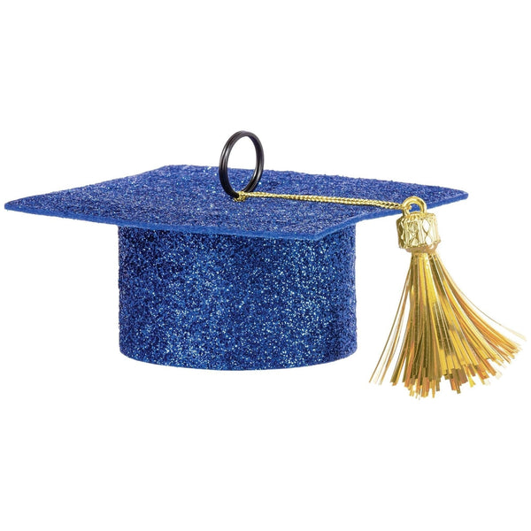 Balloon Weight - Felt Grad Cap Blue
