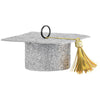 Balloon Weight - Felt Grad Cap Silver