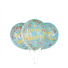 Balloons - Latex, Glitzy Gold, Birthday Clear with Confetti 12", 6 Count