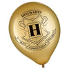 Balloons - Latex, Gold, Hogwarts United, 12", 6 Count
