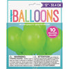 Balloons - Latex, Lime Green, 12", 10 Count