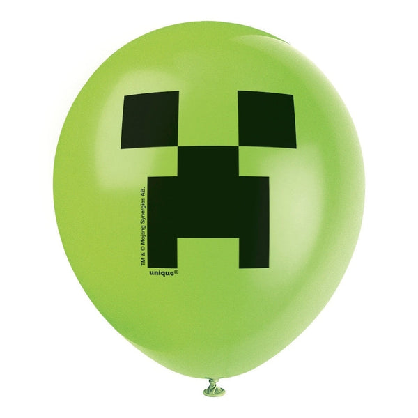 Balloons - Latex, Minecraft, 12", 8 Count