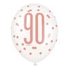 Balloons - Latex, Rose Gold, 90, 12", 6 Count