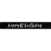 Banner - Black & Silver Glitz 65th Birthday