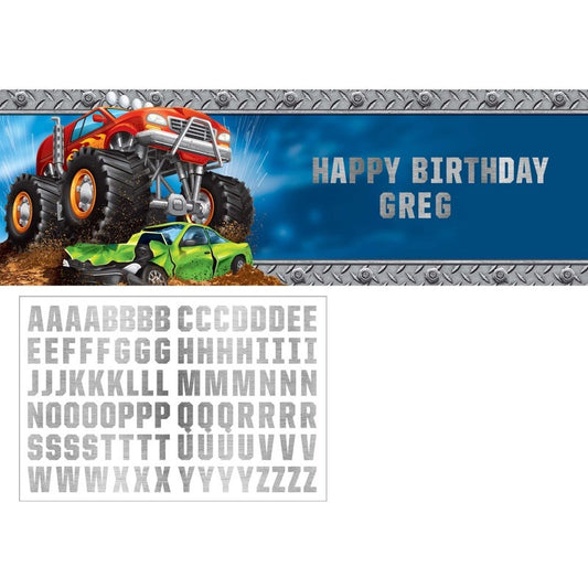 Banner Giant Monster Truck Rally With Stickers
