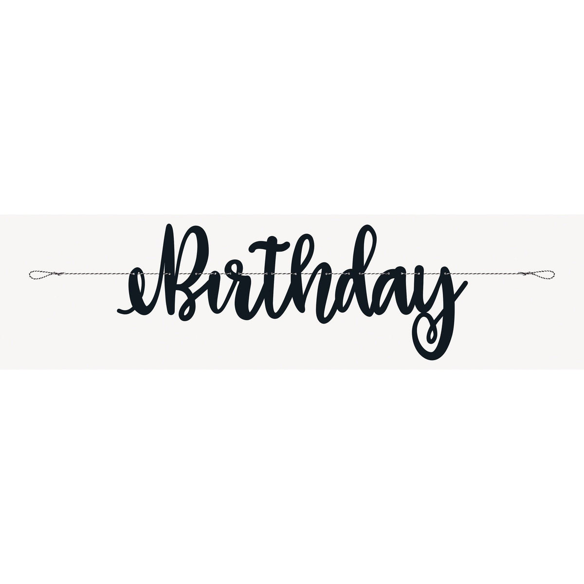 Banner Kit - Black, "Happy Birthday", 7'
