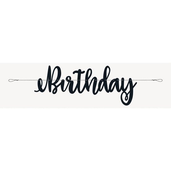 Banner Kit - Black, "Happy Birthday", 7'