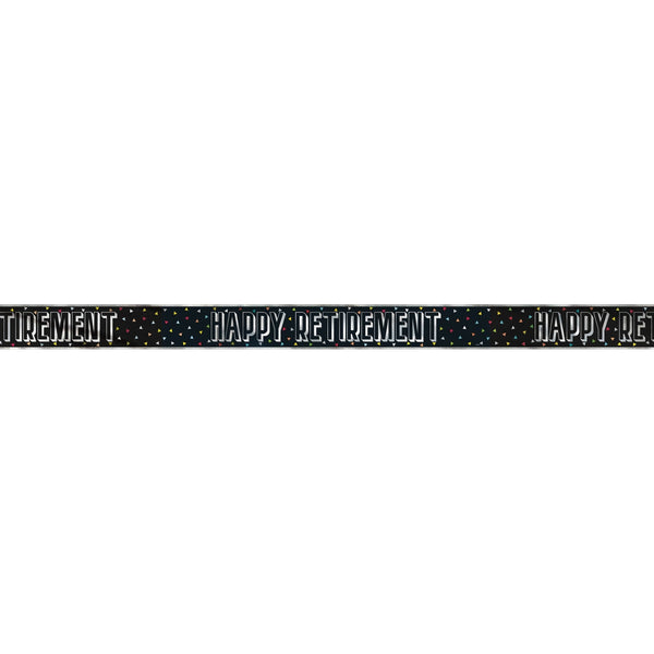 Banner Kit - Black, "Happy Retirement", 12ft