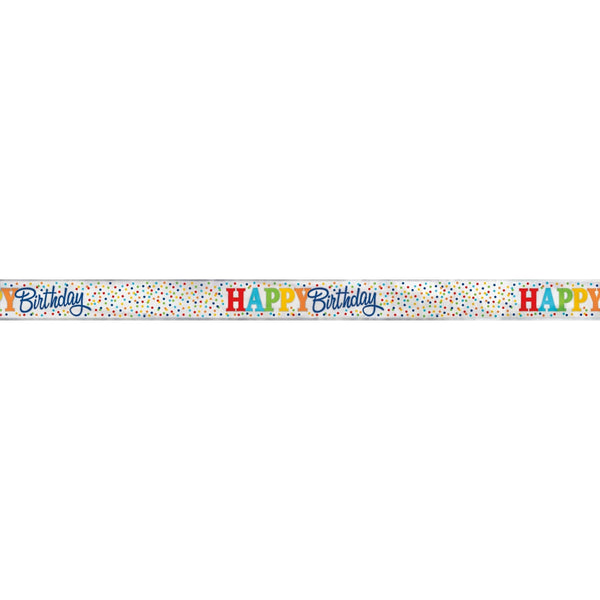 Banner Kit - Foil, Rainbow Polka Dots, 12 Ft