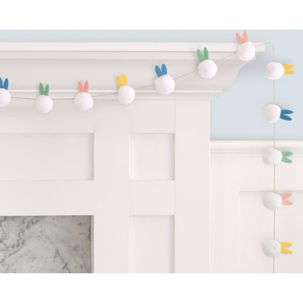 Banner Kit - Garland, Colorful Bunny Pom Pom, 7'