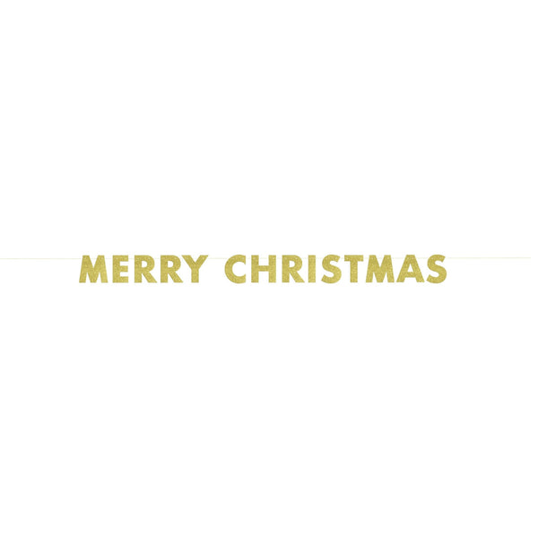 Banner Kit - Gold Glitter, "Merry Christmas", 9'